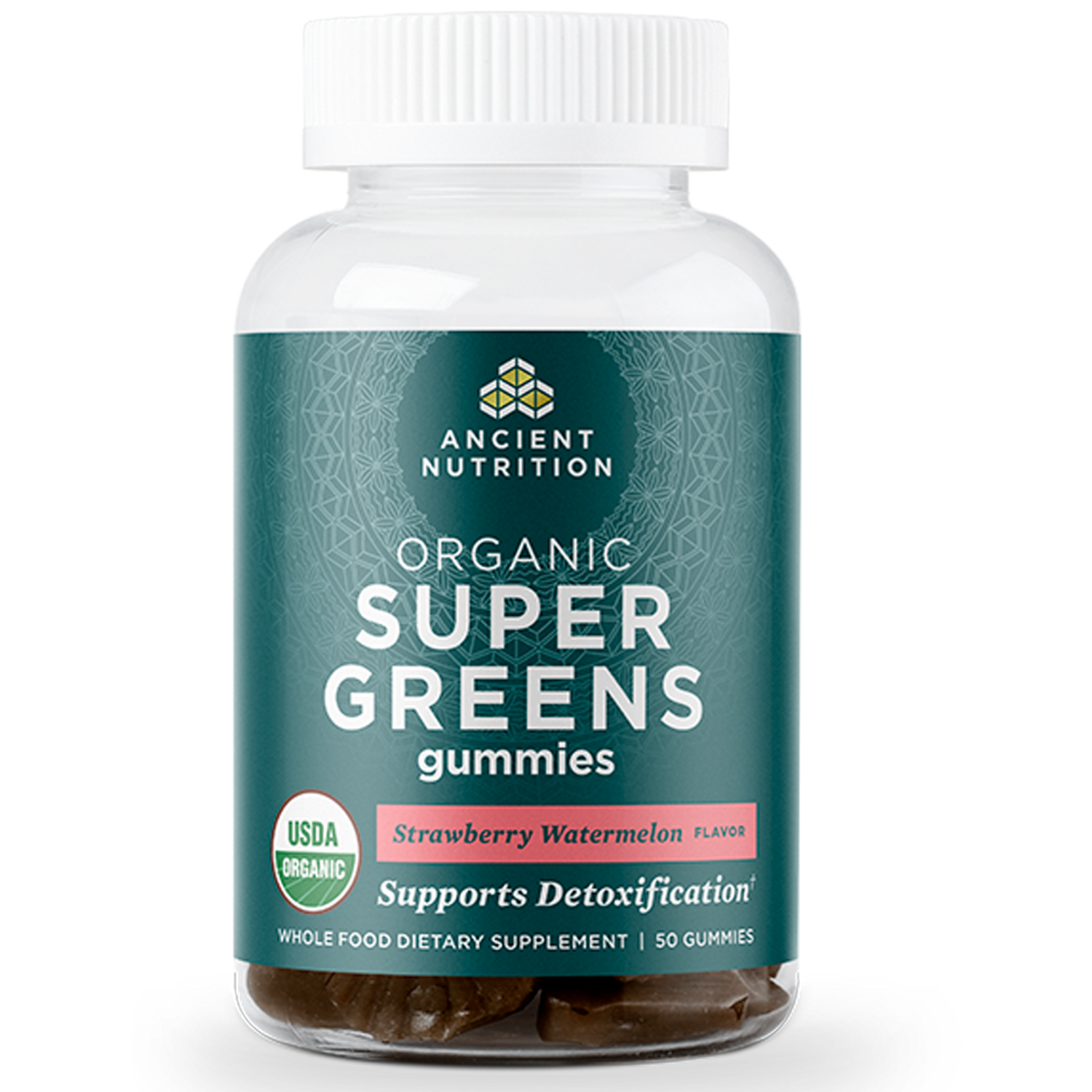 Organic Super Greens Straw/Melon 50 ct Ancient Nutrition