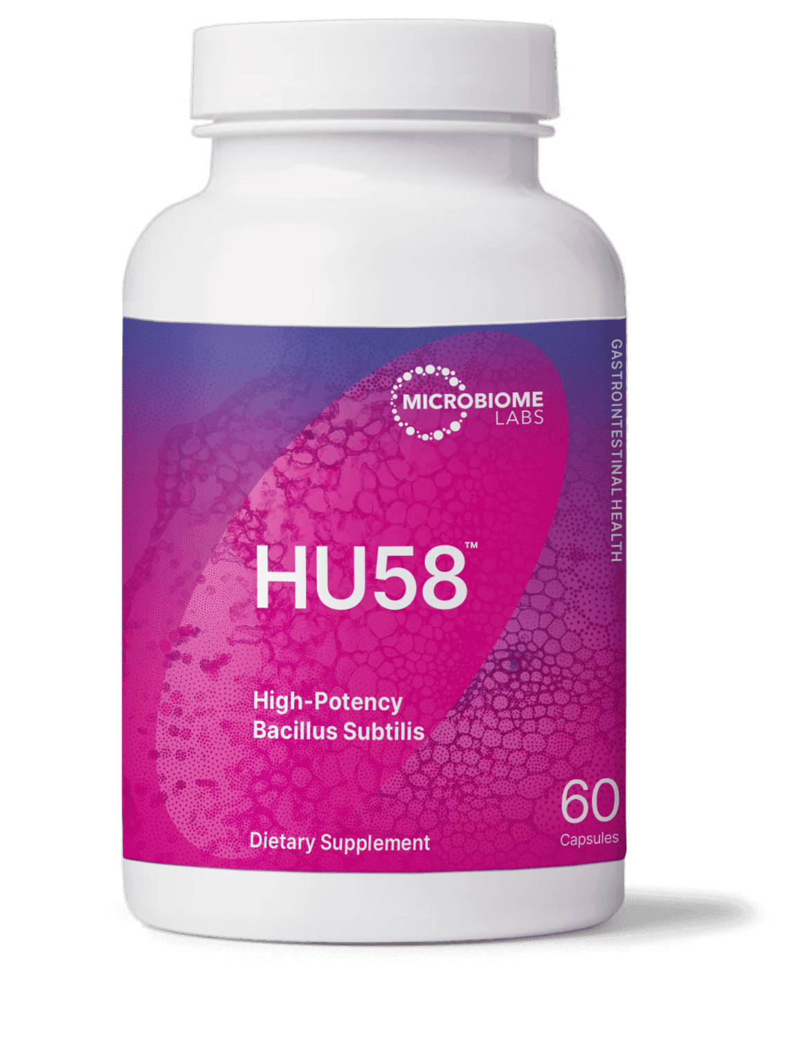 HU 58 High Potency Bacillus Subtilis 60 capsules Microbiome Labs