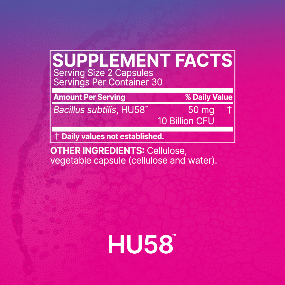 HU 58 High Potency Bacillus Subtilis 60 capsules Microbiome Labs