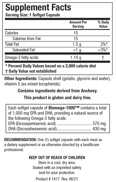 Biomega-1000 90 capsules Biotics Research