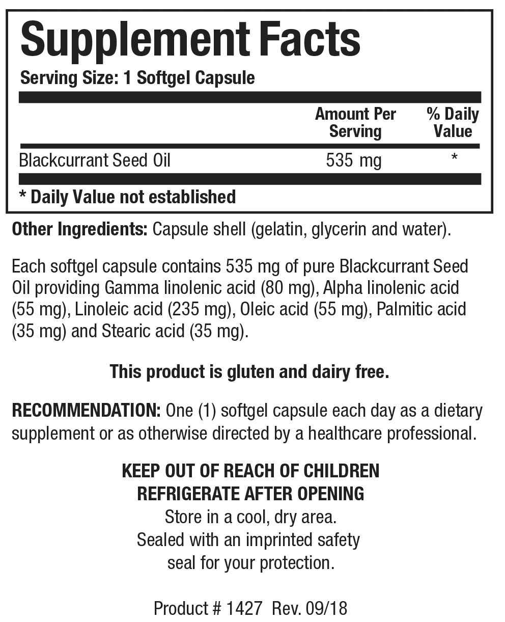 Blackcurrant Seed Oil 60 capsules Biotics Research