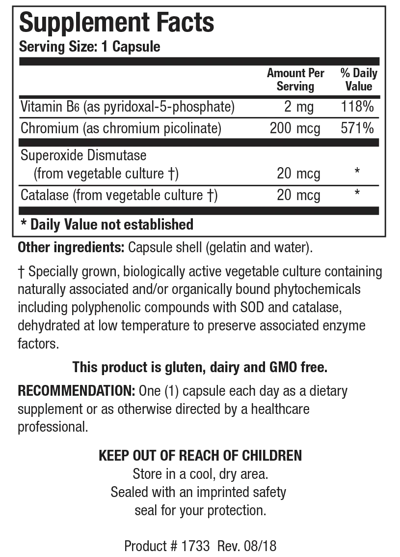 Chromium Picolinate 100 capsules  Biotics Research