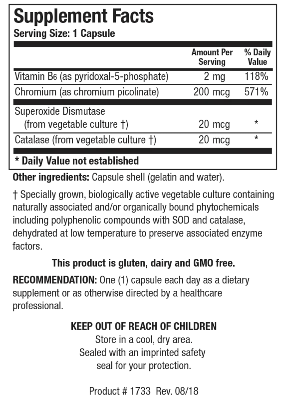 Chromium Picolinate 100 capsules  Biotics Research