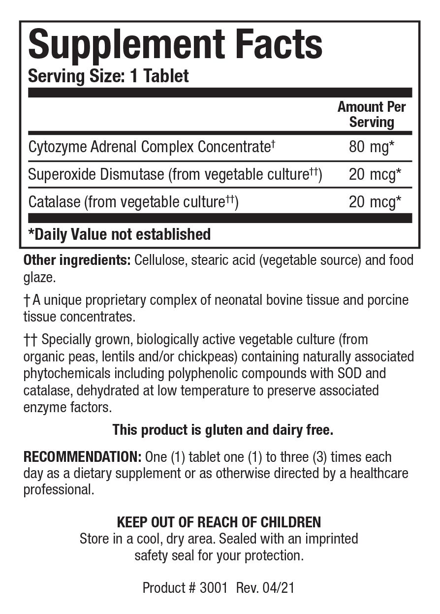Cytozyme-AD™ (Neonatal Adrenal) 60 Capsules Biotics Research