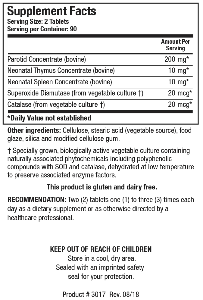 Cytozyme-Parotid-TS 180 Capsules Biotics Research