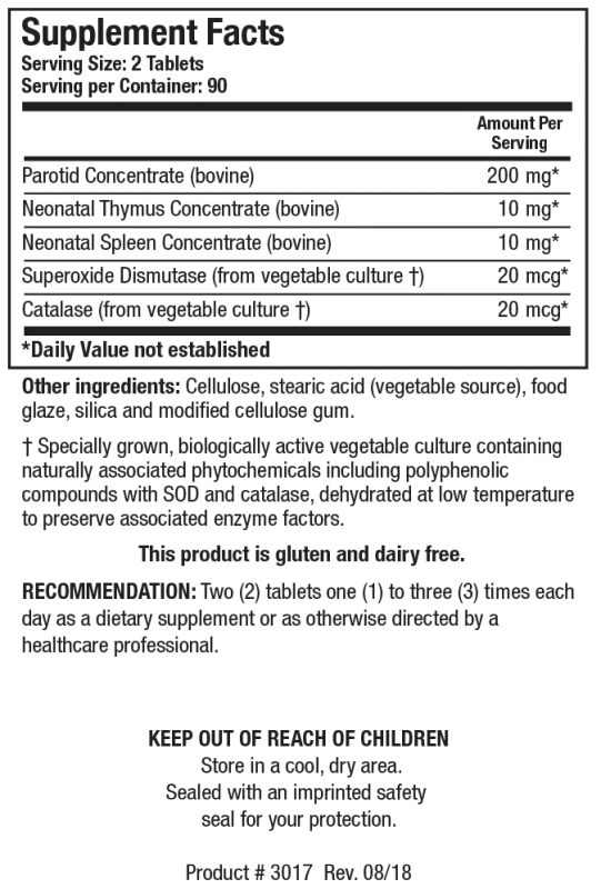 Cytozyme-Parotid-TS 180 Capsules Biotics Research