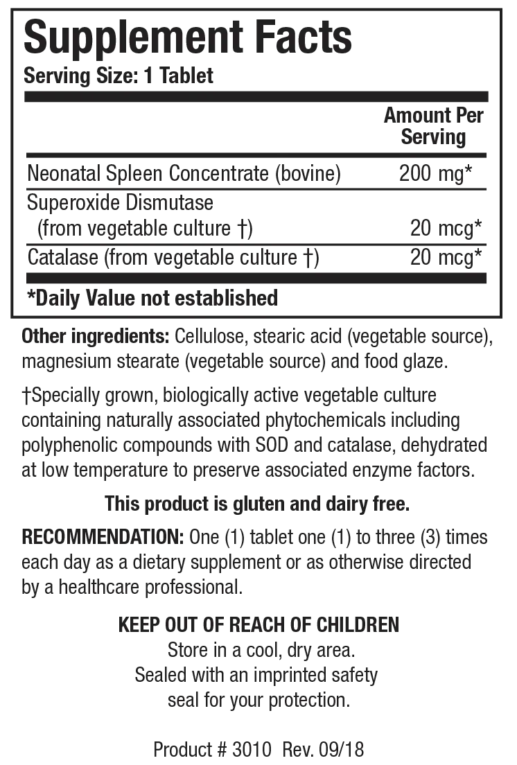 Cytozyme-SP™ (Neonatal Spleen) 60 Capsules Biotics Research