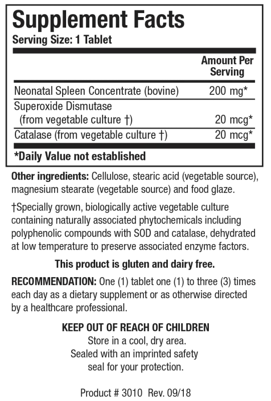 Cytozyme-SP™ (Neonatal Spleen) 60 Capsules Biotics Research