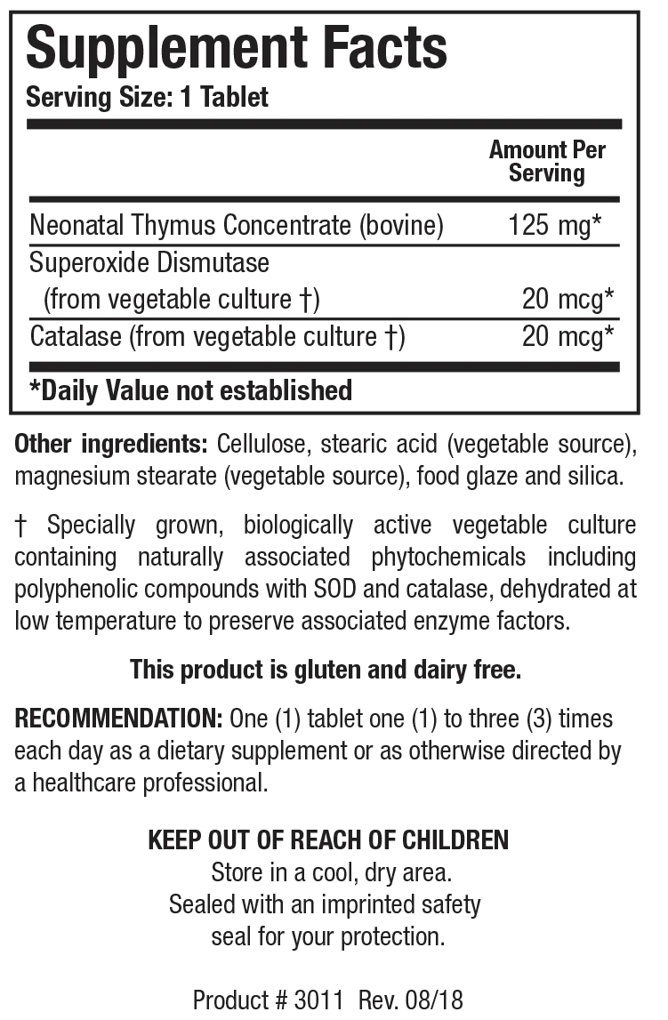Cytozyme-THY™ (Neonatal Thymus) 60 Capsules Biotics Research