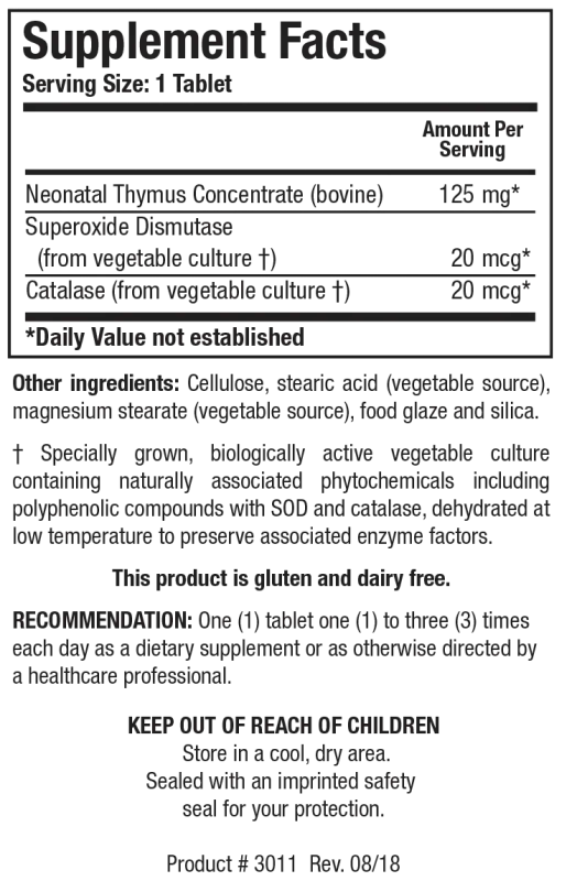 Cytozyme-THY™ (Neonatal Thymus) 60 Capsules Biotics Research