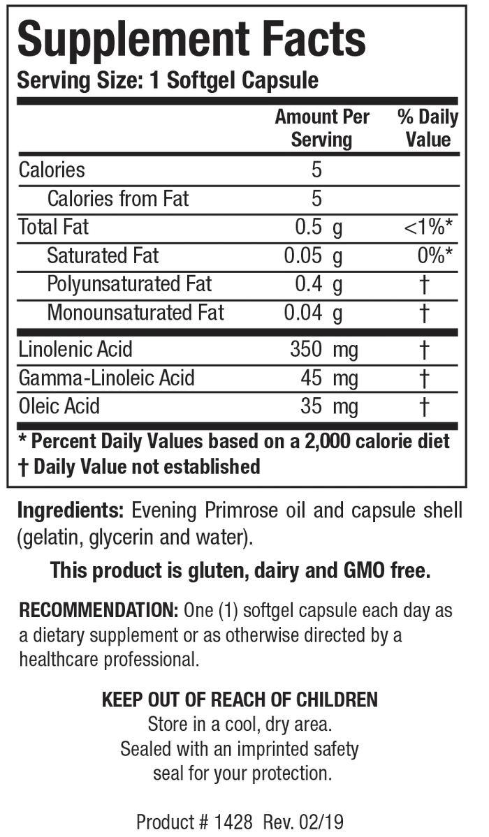 Evening Primrose Oil 100  capsules Biotics Research