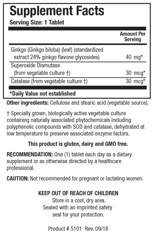 Ginkgo Biloba 60 tablets Biotics Research