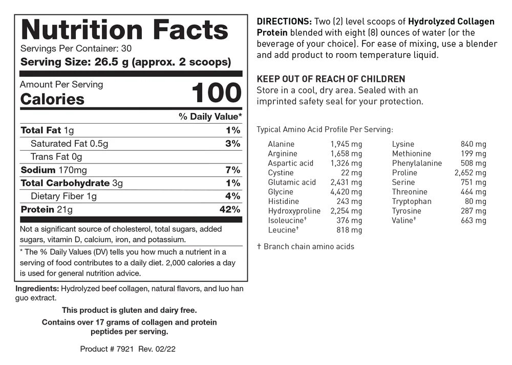 Hydrolyzed Collagen Protein  Chocolate Creme 795 gr   Biotics Research