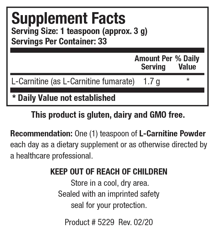 L-Carnitine Powder 100 gr  Biotics Research