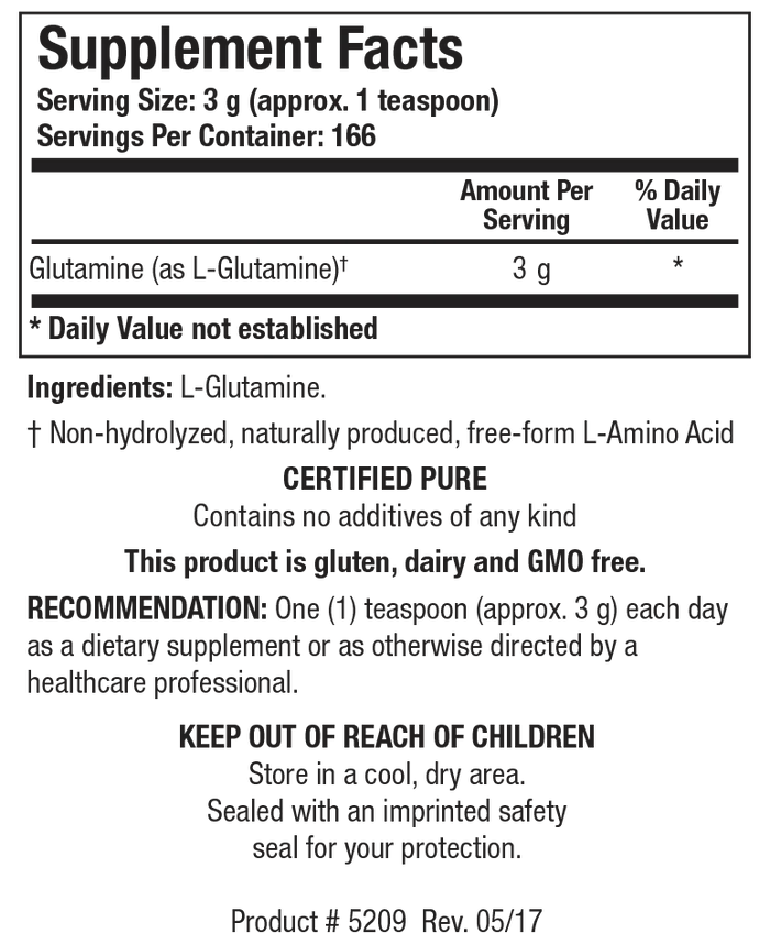 L-Glutamine Powder 500 gr   Biotics Research