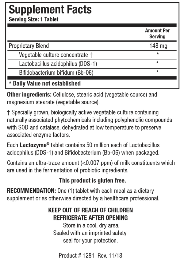 Lactozyme 180 tablets  Biotics Research