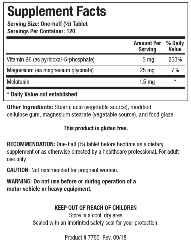 Melatonin-B6/Mg 60 tablets  Biotics Research