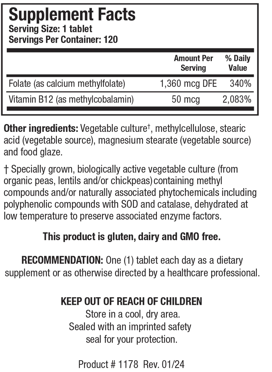 Methylfolate Plus 120 capsules Biotics Research