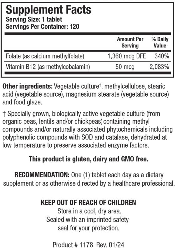 Methylfolate Plus 120 capsules Biotics Research