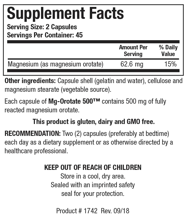 Mg-Orotate 500 90 capsules Biotics Research