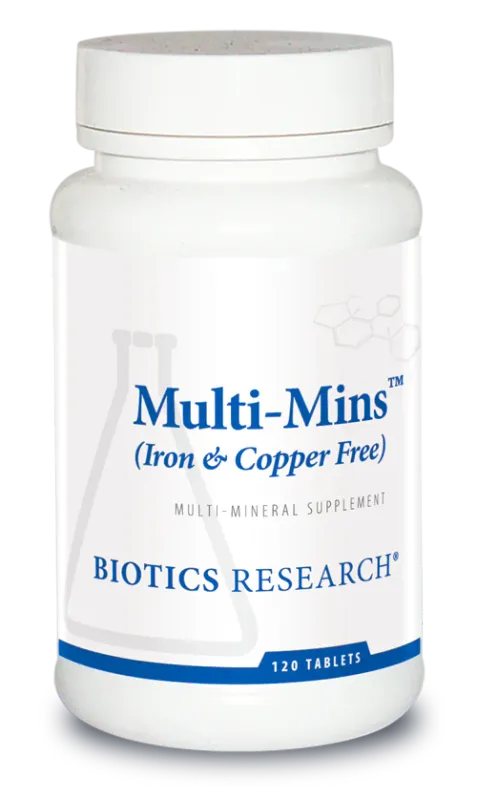 Multi-Mins™ Iron &amp; Copper Free 120 tablets  Biotics Research