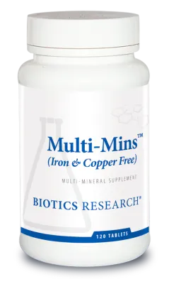 Multi-Mins™ Iron &amp; Copper Free 120 tablets  Biotics Research