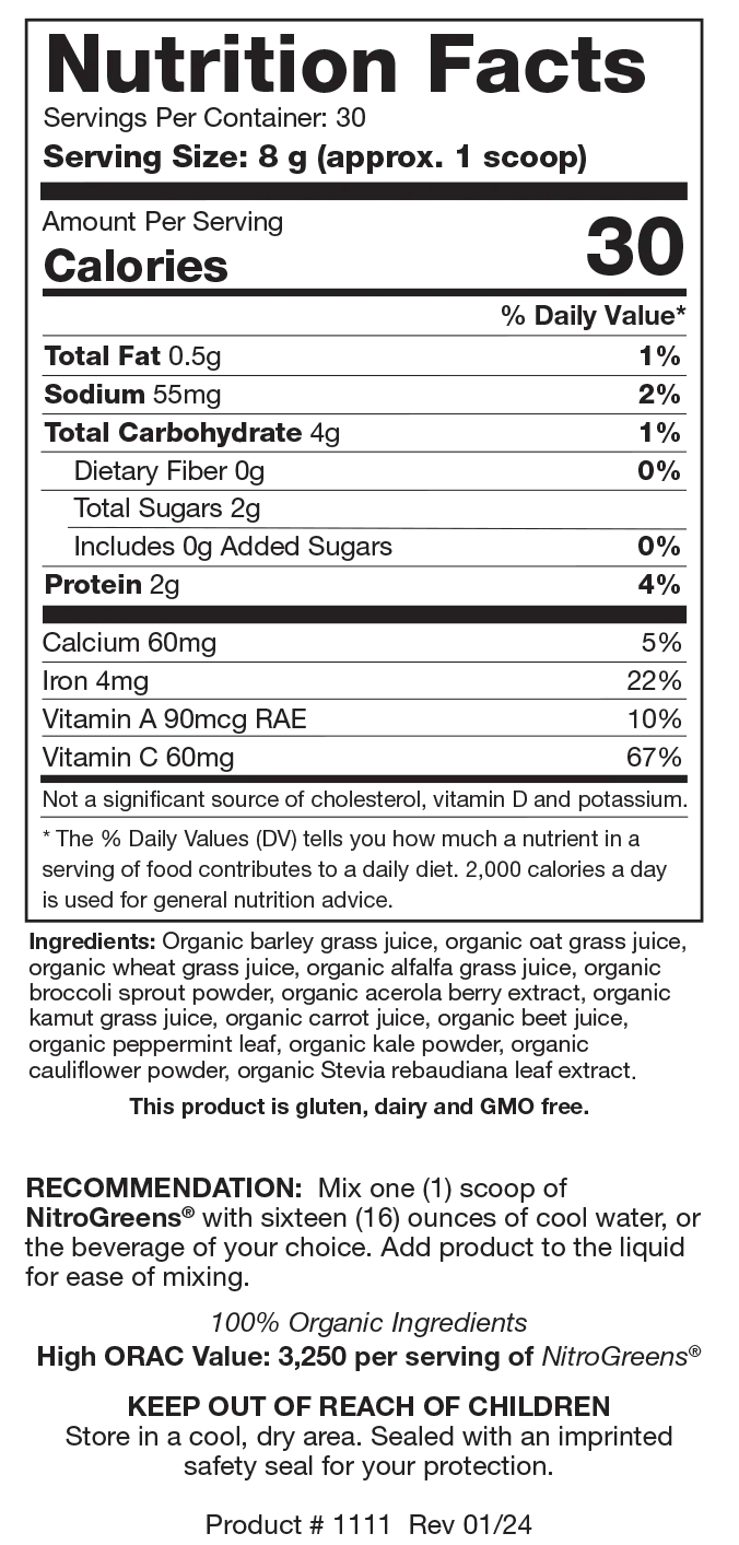 NitroGreens 240 gr  Biotics Research