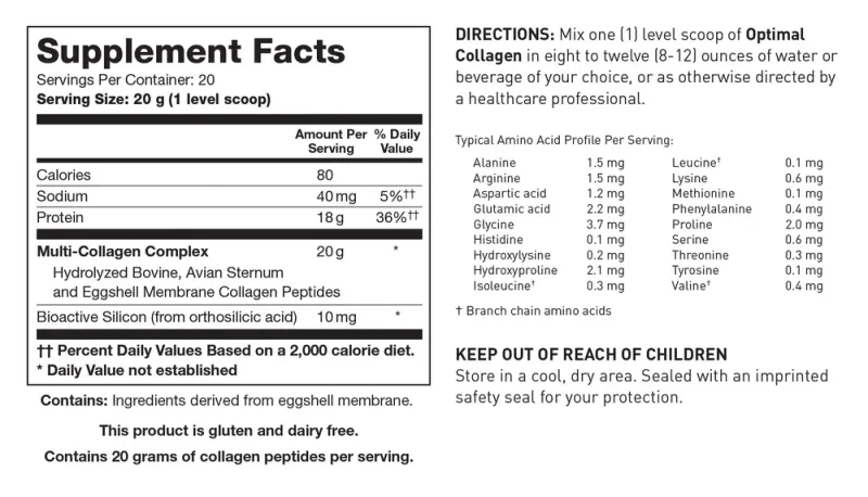 Optimal Collagen 406 gr   Biotics Research
