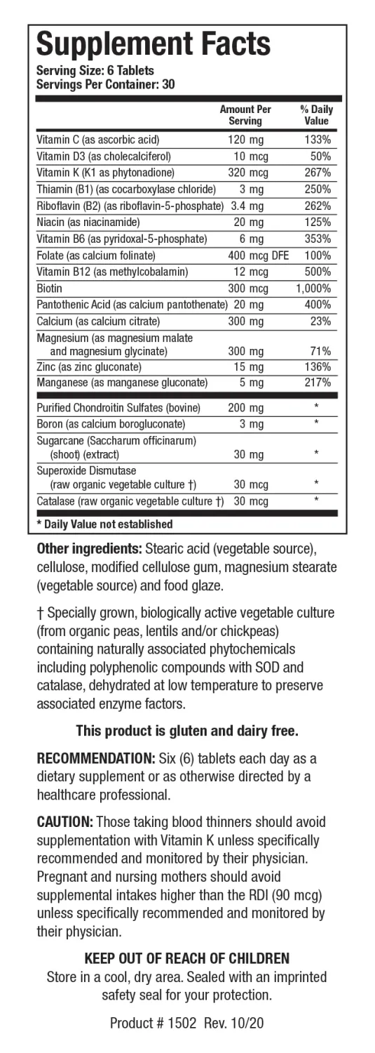 Osteo-B II 180 tablets   Biotics Research