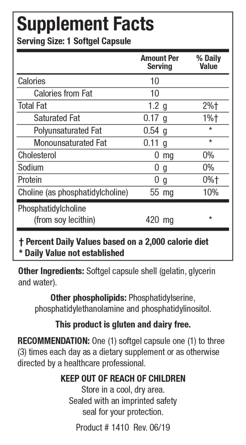 Phosphatidylcholine 100 softgels  Biotics Research