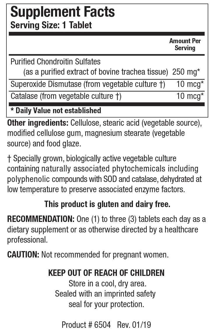 Purified Chondroitin Sulfates 90 tablets  Biotics Research