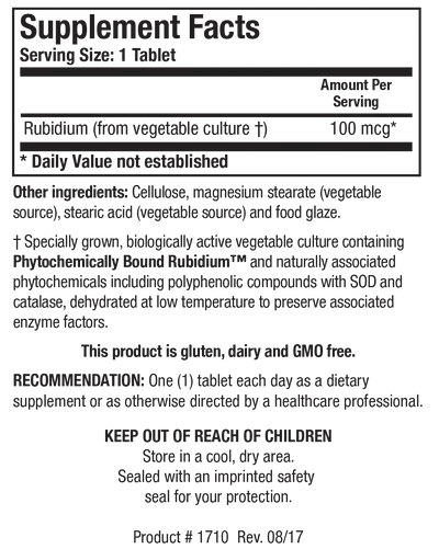Rb-Zyme™ (Rubidium) 100 tablets  Biotics Research