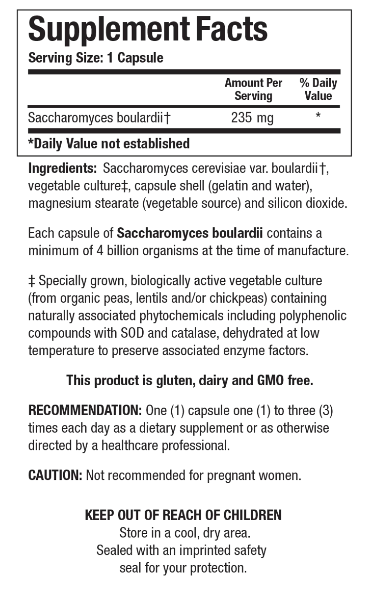 Saccharomyces boulardii 60 capsules   Biotics Research