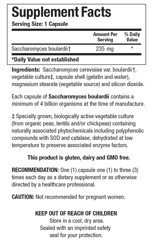 Saccharomyces boulardii 60 capsules   Biotics Research