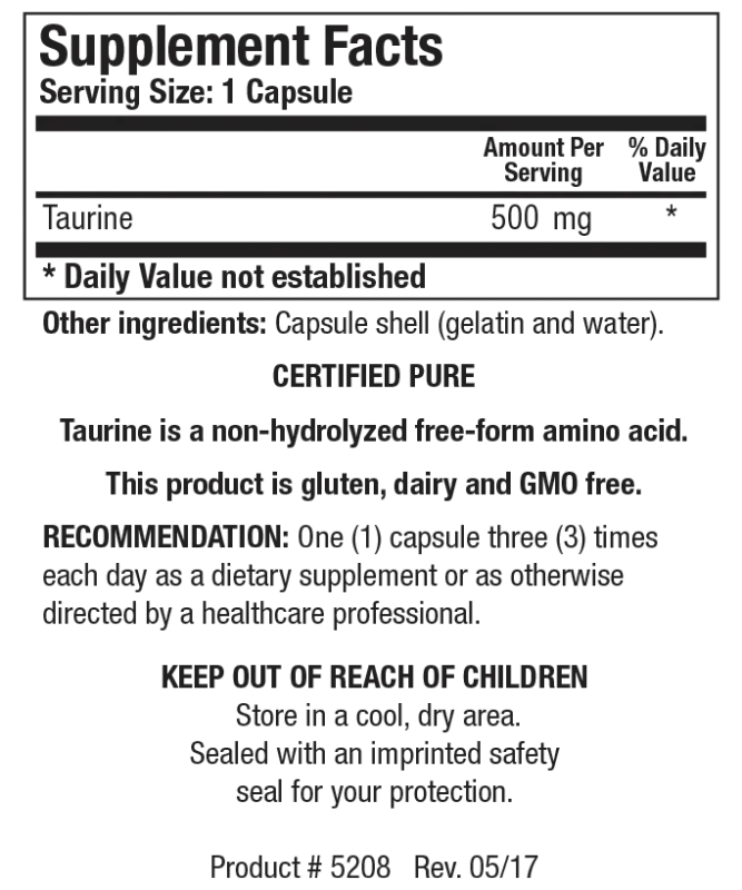 Taurine 100 capsules  Biotics Research
