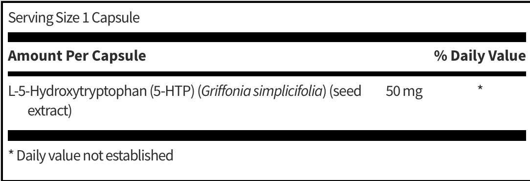 5-HTP 50 mg 100 capsules  SFI HEALTH
