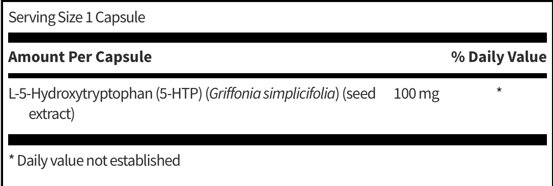 5-HTP 100 mg 100 capsules   SFI HEALTH