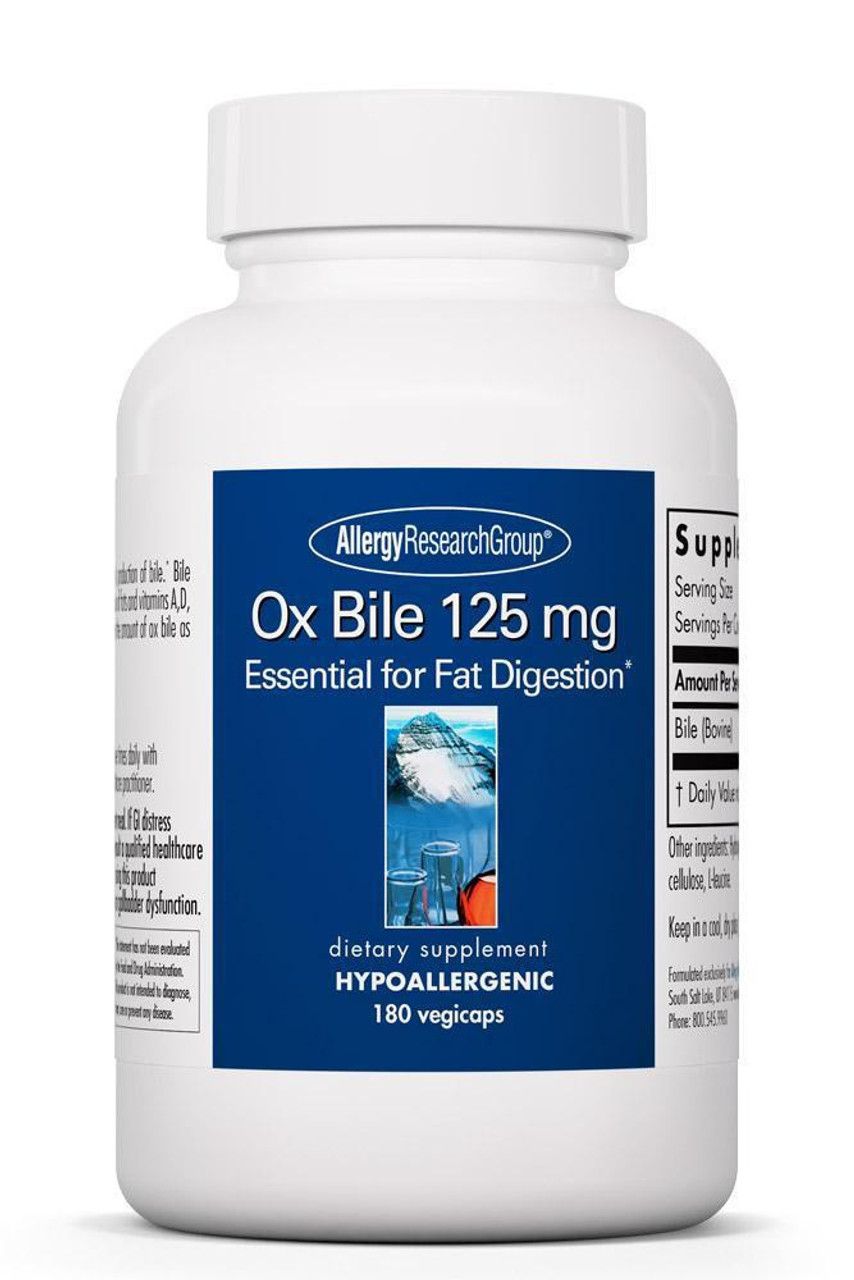 Ox Bile 125 mg 180 Vegicaps Allergy Research Group