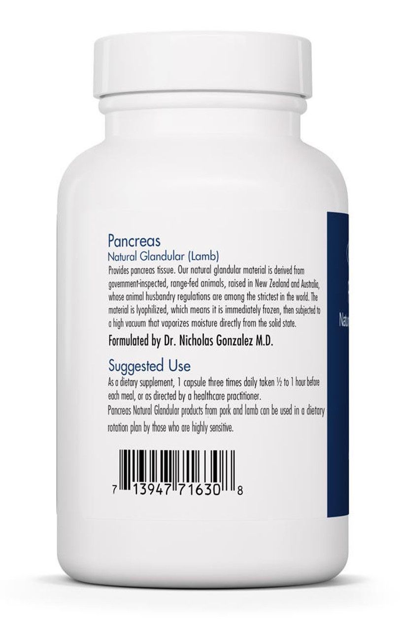 Pancreas Lamb
Natural Glandular 90 Vegicaps Allergy Research Group