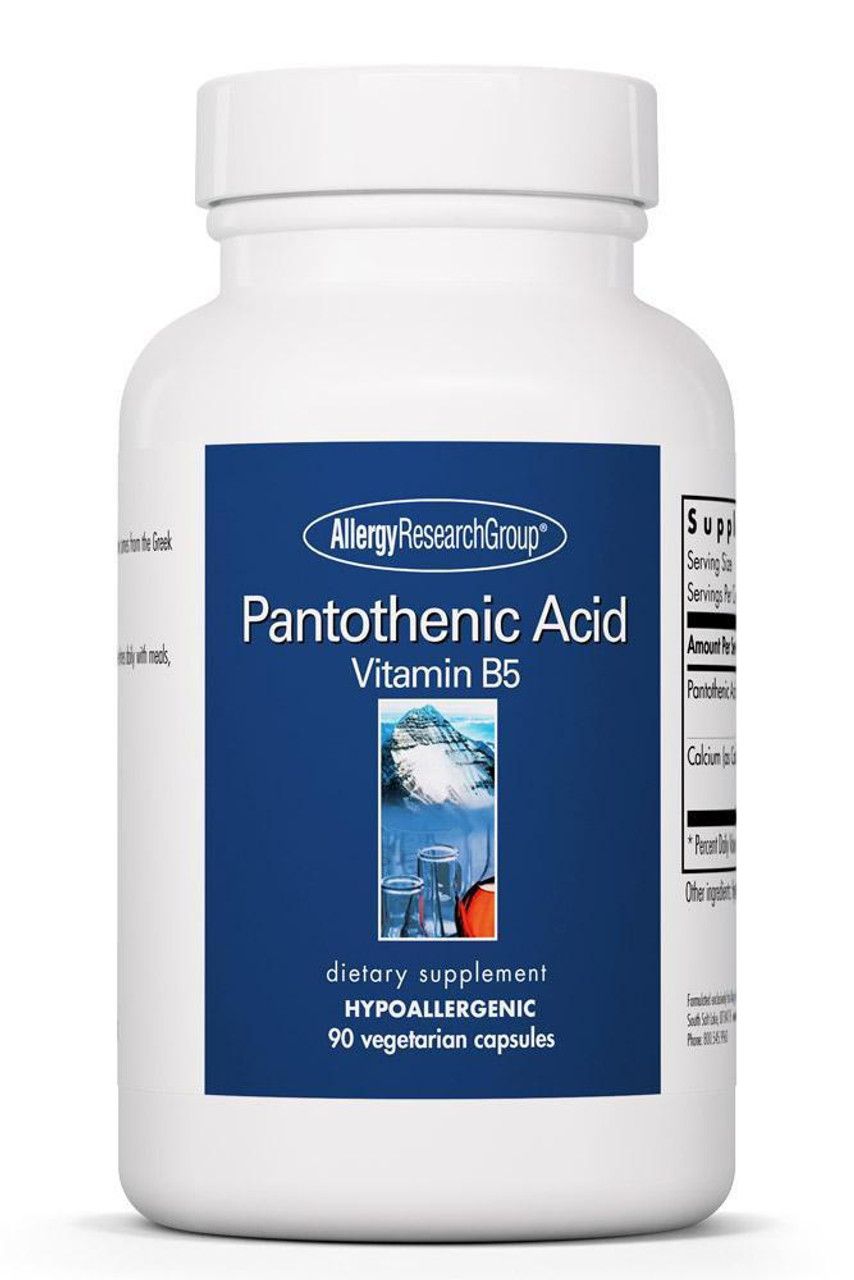 Pantothenic Acid
Vitamin B5 90 Vegetarian Capsules Allergy Research Group