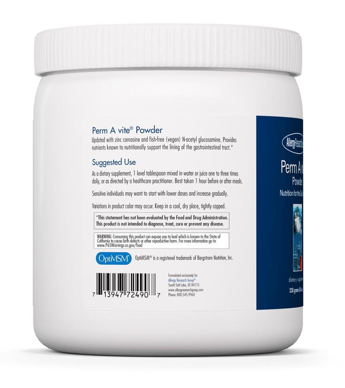 Perm A vite® Powder 238 grs  Allergy Research Group