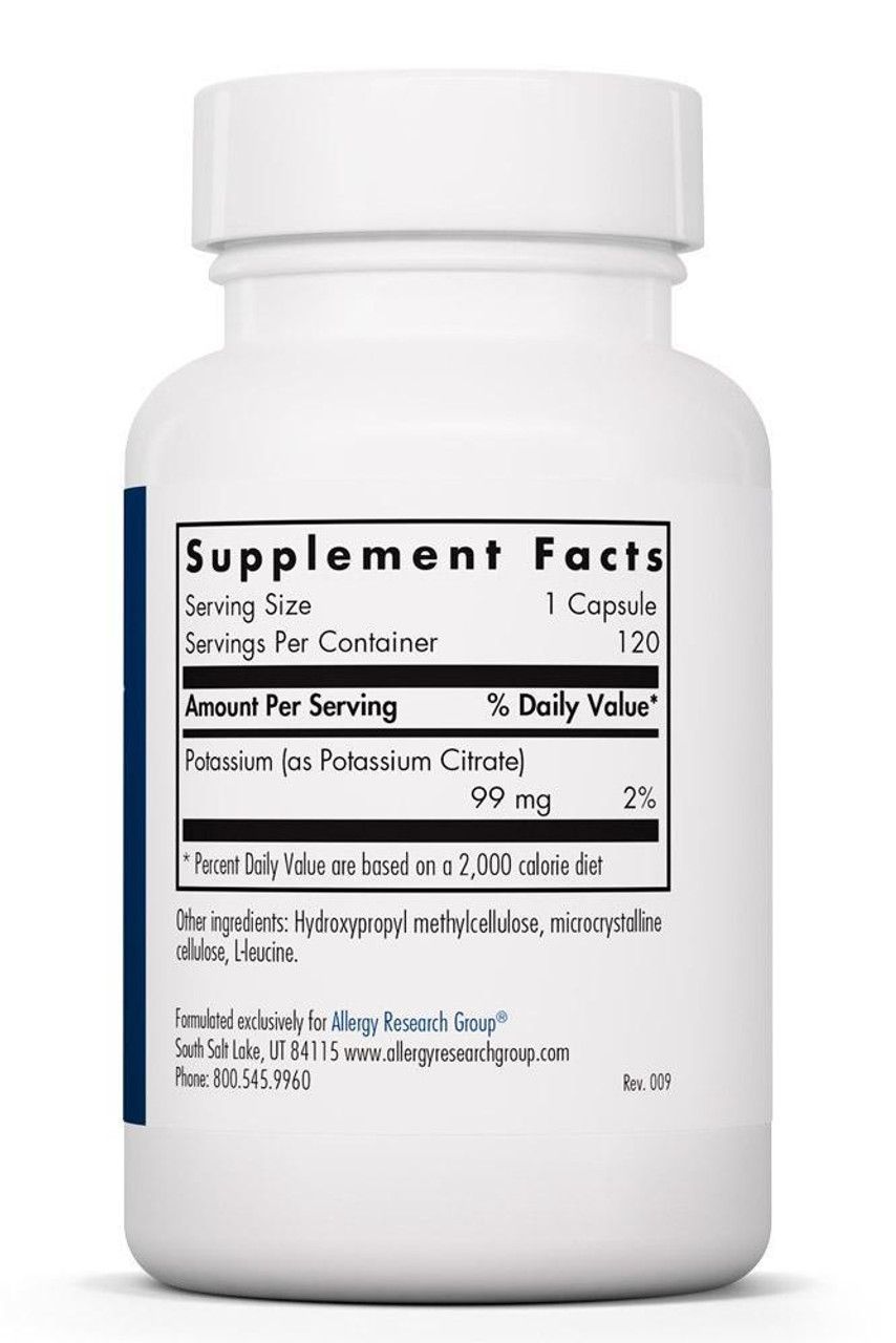 Potassium Citrate 120 Vegetarian Capsules
 Allergy Research Group
