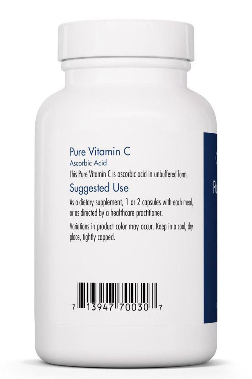 Pure Vitamin C 100 Vegetarian Capsules  Allergy Research Group