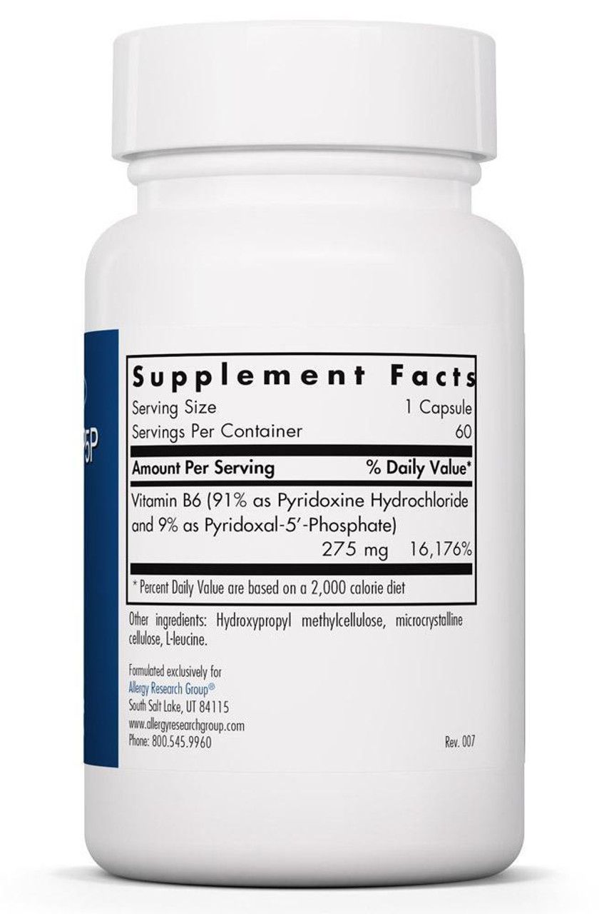 Pyridoxine P5P 60 Vegetarian Capsules  Allergy Research Group