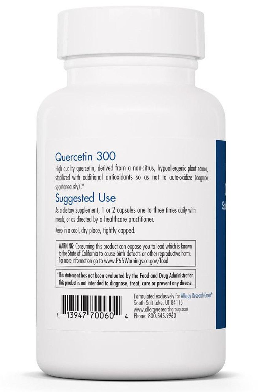 Quercetin 300 mg 60 Vegetarian Capsules  Allergy Research Group