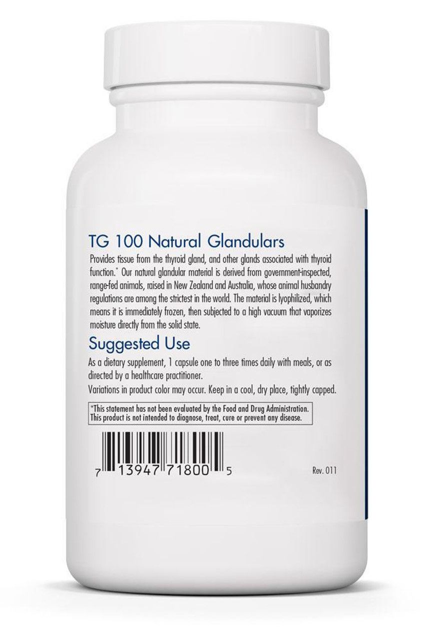 TG 100 Mg 100 Vegetarian Capsules  Allergy Research Group