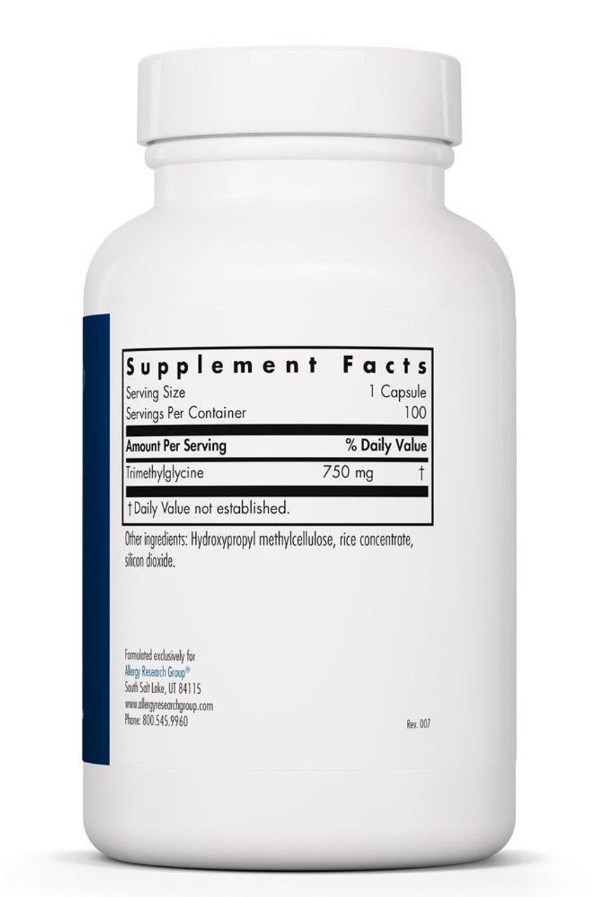TMG 100 Vegetarian Capsules Allergy Research Group