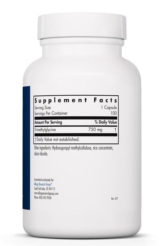 TMG 100 Vegetarian Capsules Allergy Research Group