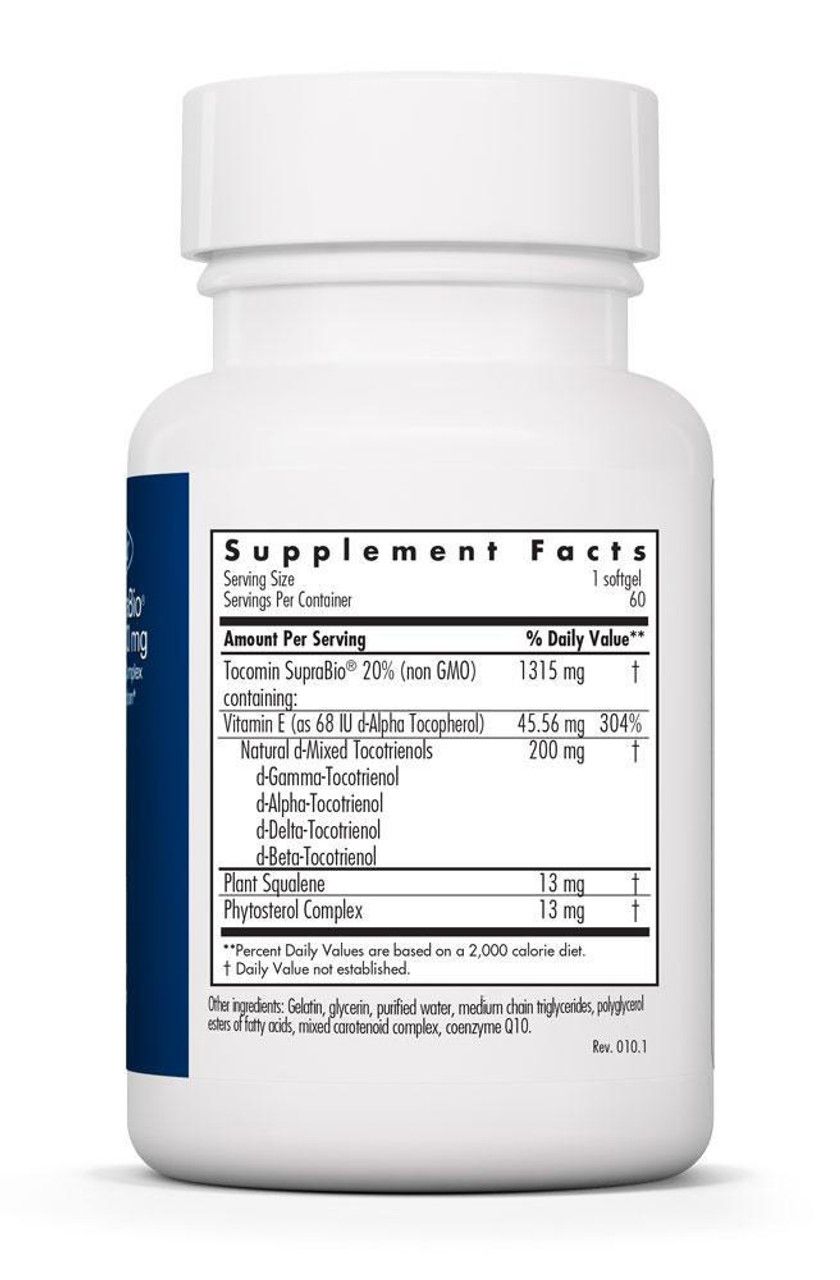 Tocomin SupraBio Tocotrienols 200 mg  : 60 Softgels  Allergy Research Group