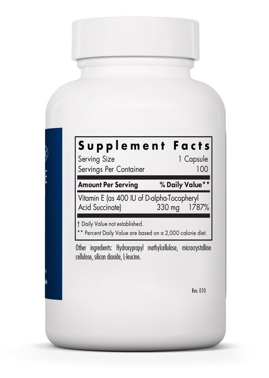 Vitamin E 330 mg 100 Vegetarian Caps Allergy Research Group
